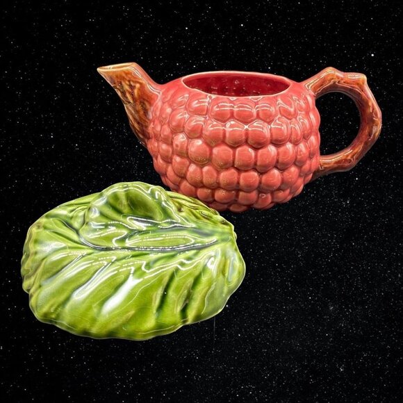 Jay Willfred Pottery Andrea By Sadek Grape Ceramic Teapot Portugal Majolica - Picture 10 of 11